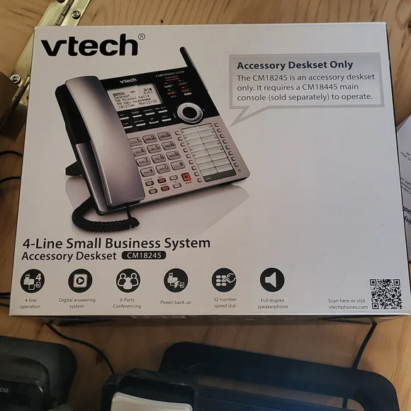 VTech 4-Line Business Phone System - Black and Silver
